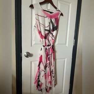 DKNY Vibrant Pink and White dress